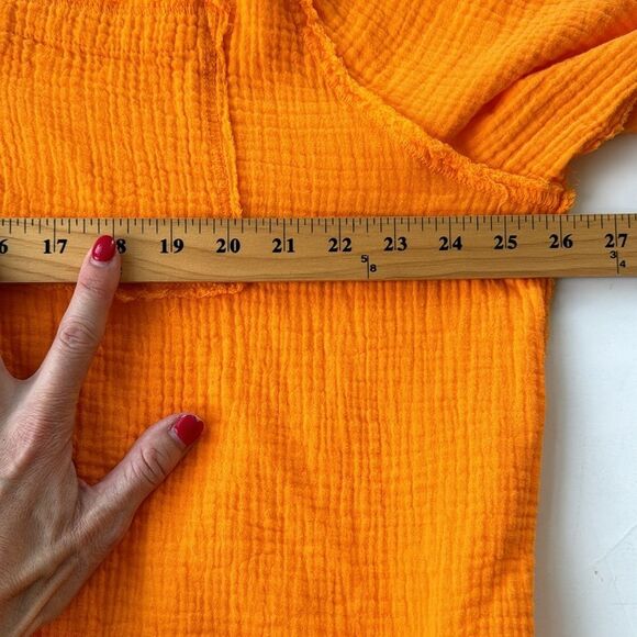 NWT Women’s M aerie Gauzy Pool to Party Coverup Simply Orange Oversized‎ Relaxed - Picture 14 of 16